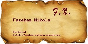 Fazekas Nikola névjegykártya