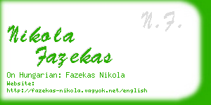 nikola fazekas business card